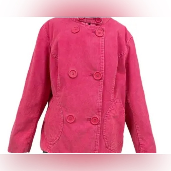 Mossimo WomenFront Button Collar Corduroy Pink Double-Breasted Pea Coat Jacket - Picture 2 of 14